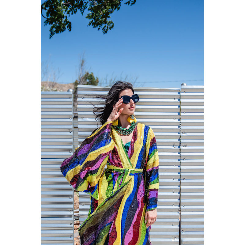 Thumbnail of Rainbow Road Sequin Kimono image