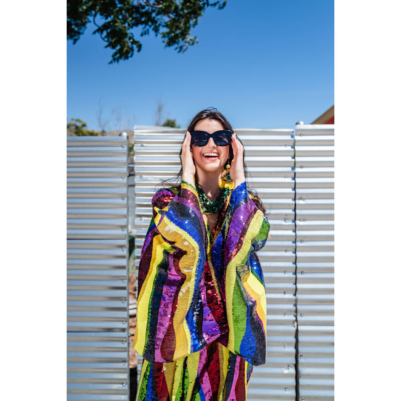 Thumbnail of Rainbow Road Sequin Kimono image