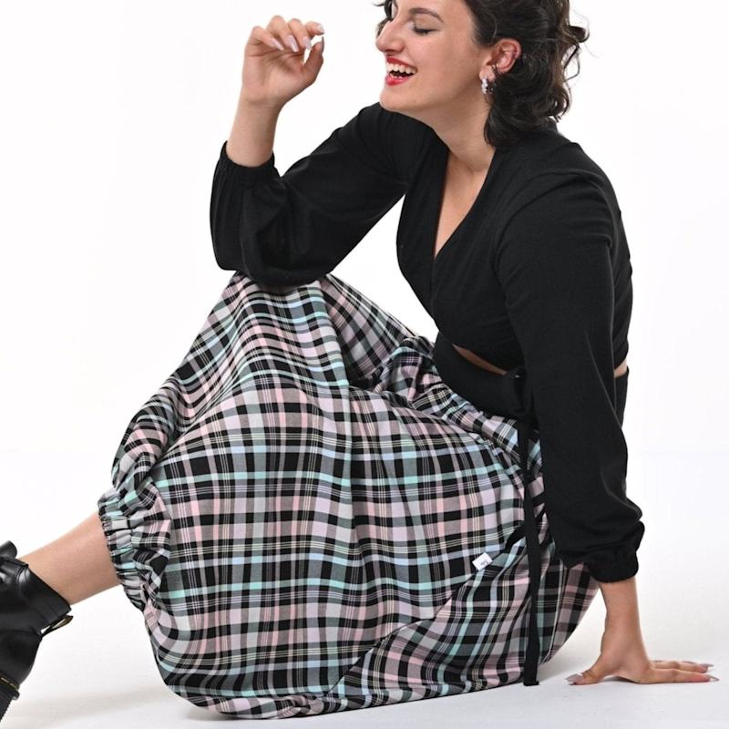 Thumbnail of Ram Parachute Skirt In Pastel Check image
