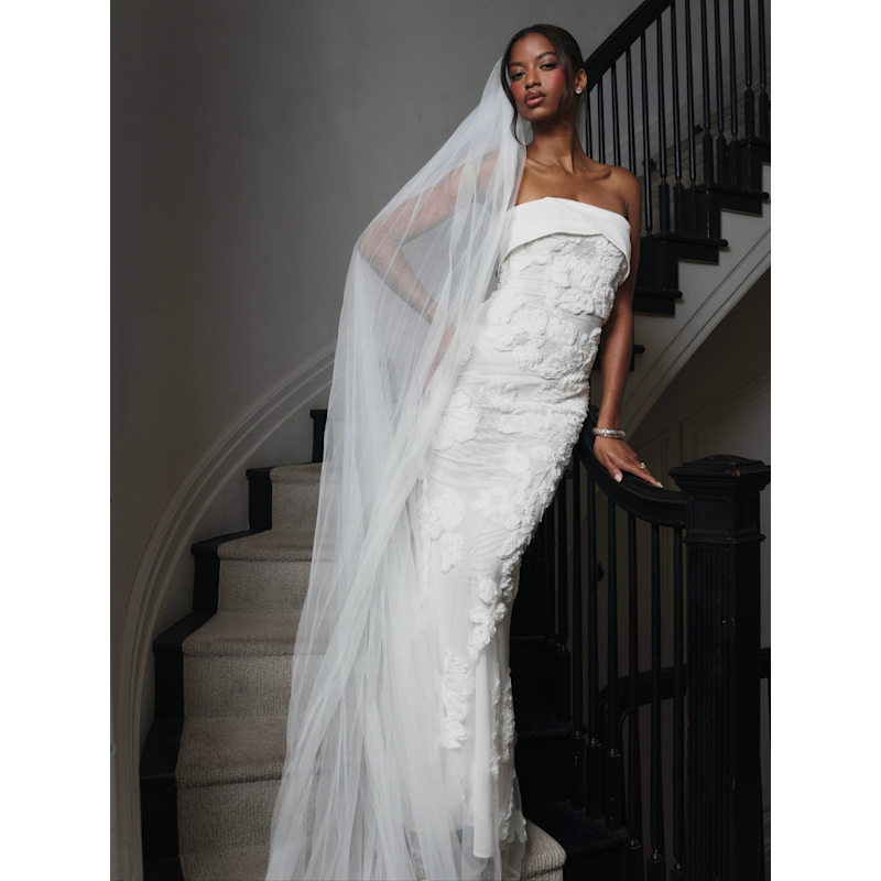 Thumbnail of Raphaela White Floral Strapless Mermaid Wedding Dress image