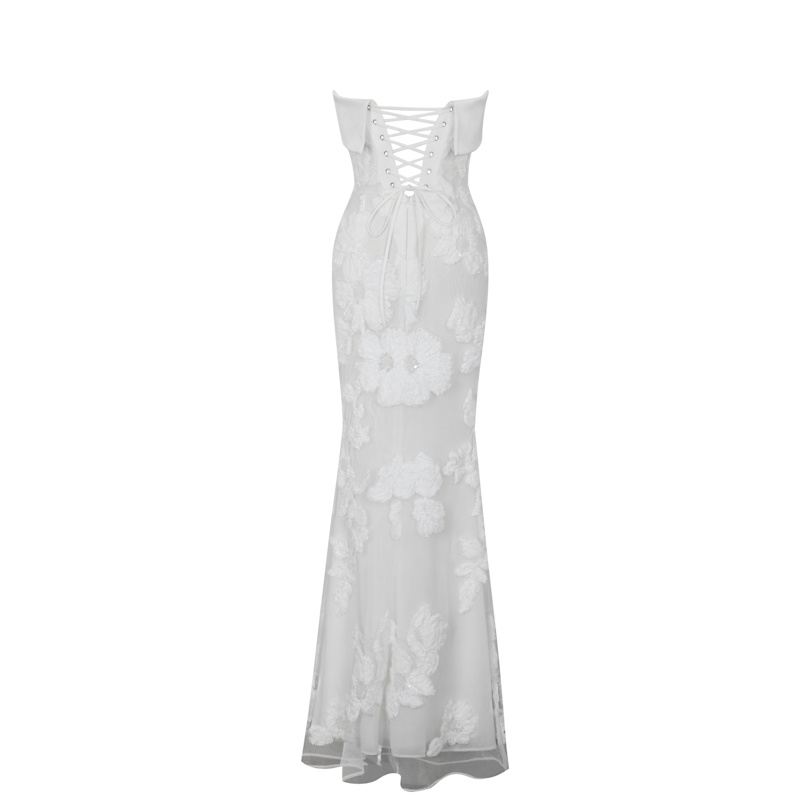 Thumbnail of Raphaela White Floral Strapless Mermaid Wedding Dress image
