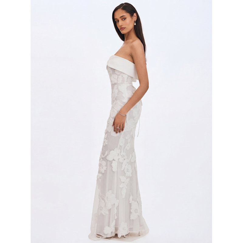 Thumbnail of Raphaela White Floral Strapless Mermaid Wedding Dress image