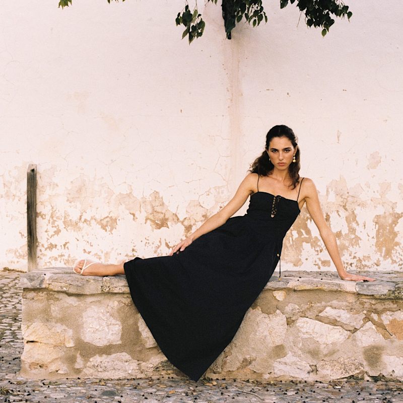 black drop waist dress maxi Kaiia exclusive structured bandeau drop waist gathered skirt maxi dress in  black