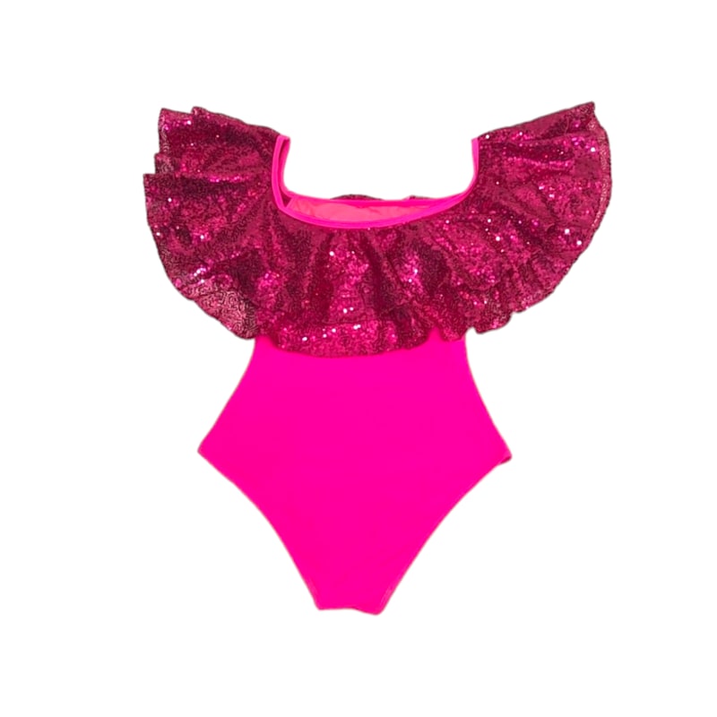 Thumbnail of Rara Raspberry Sequin Swim Body image