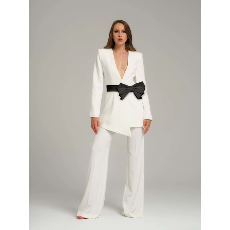 Pearl Cuff Wrap Blazer