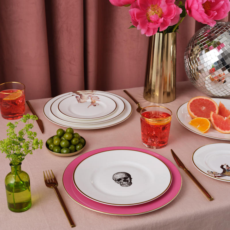 Thumbnail of Raspberry Pink Skull Dinner Plate image