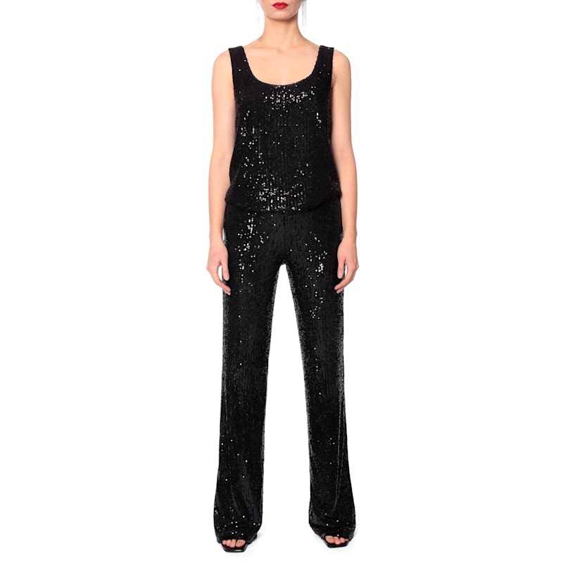 Thumbnail of Raya Obsidian Black Sequin Tank Top image
