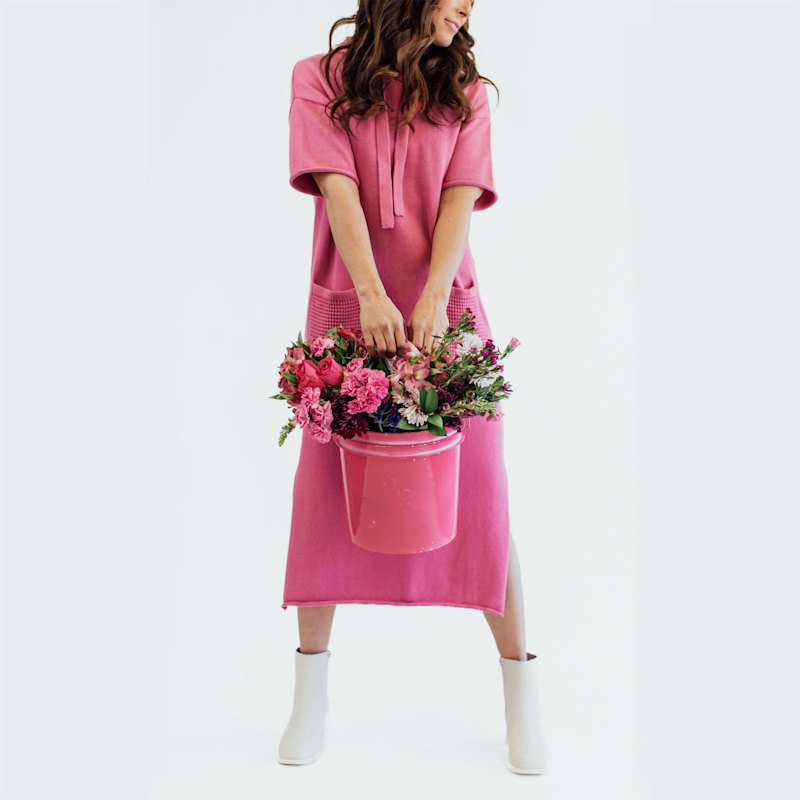 Thumbnail of Cotton Hoodie Dress - Bubblegum Pink image