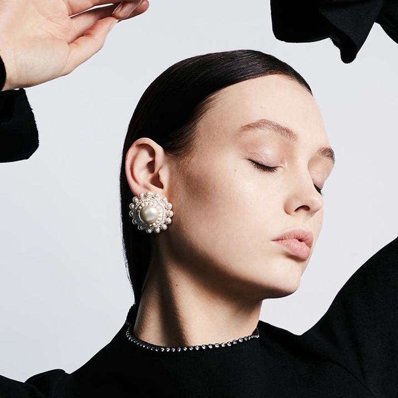 Thumbnail of Cream Rose Pearl Studs image