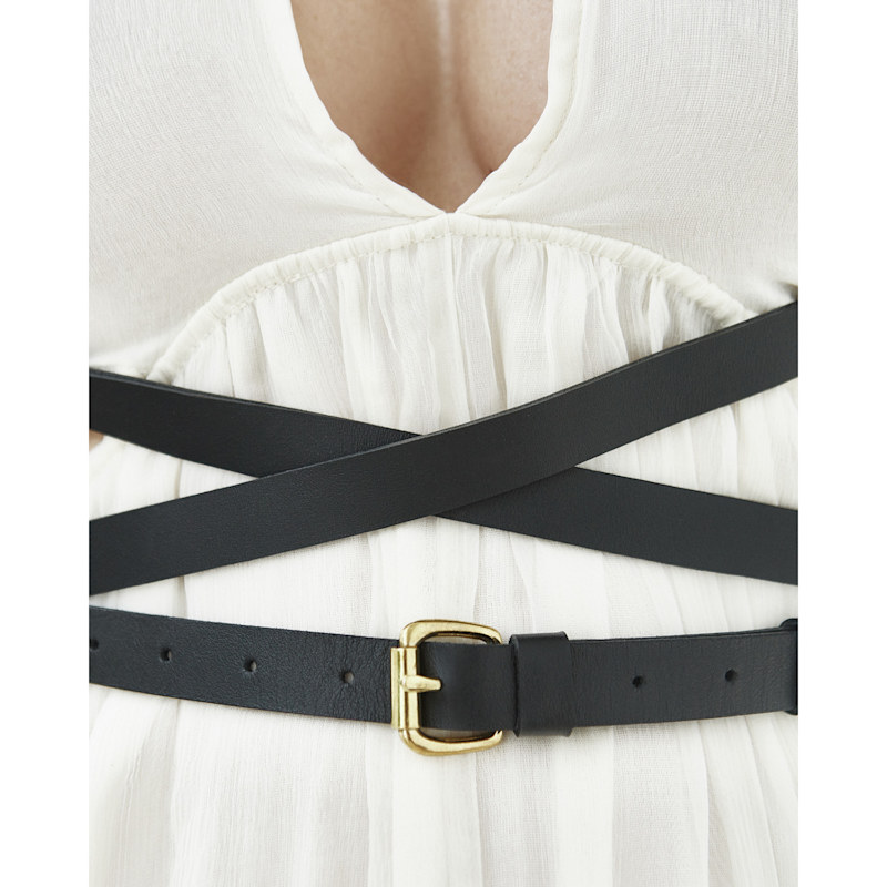Thumbnail of Real Leather Harness Artemis - Black With Gold Buckles image