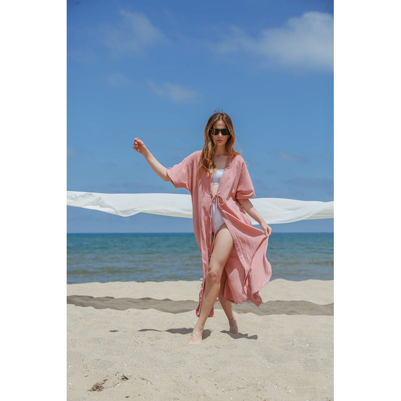 Thumbnail of Realistic Kimono - Plain Blush Women’s Natural Fabric Kimono image