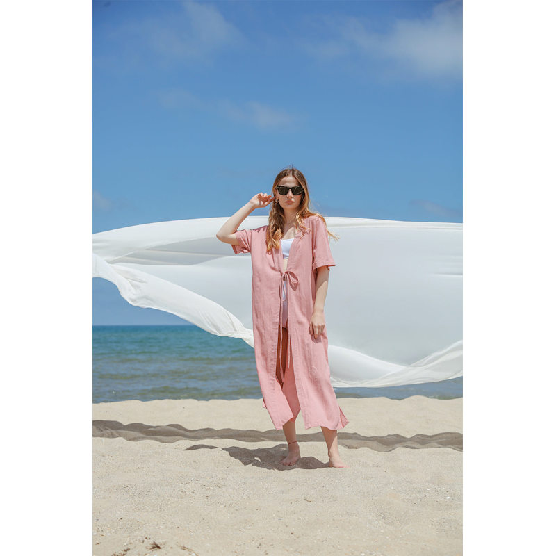 Thumbnail of Realistic Kimono - Plain Blush Women’s Natural Fabric Kimono image