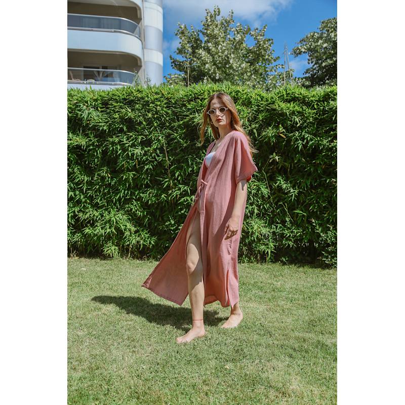 Thumbnail of Realistic Kimono - Plain Blush Women’s Natural Fabric Kimono image