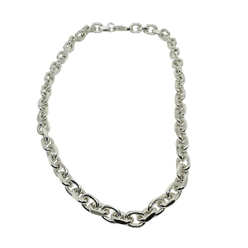 Thumbnail of Men’s Rectangular Trace Chain Necklace – Sterling Silver image