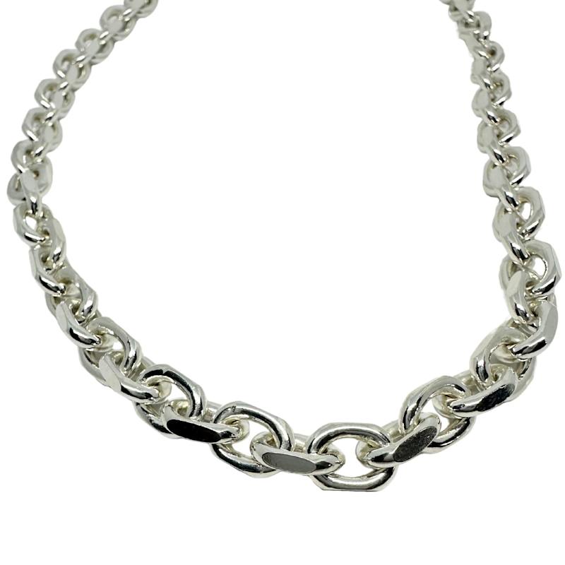 Thumbnail of Men’s Rectangular Trace Chain Necklace – Sterling Silver image