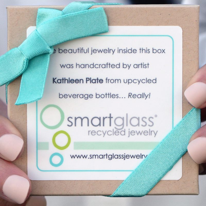 Thumbnail of Recycled Sake Bottle Cube Ring Periwinkle Gold image