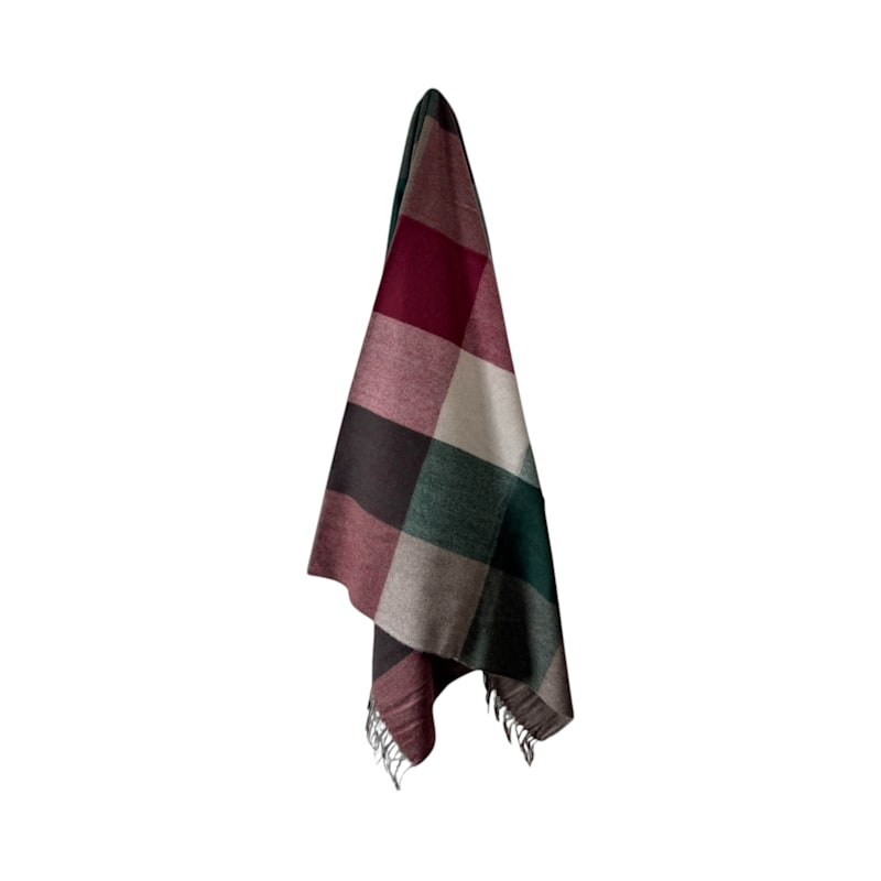 Thumbnail of Recycled Wool Lifestyle Blanket - Red/Green Check image