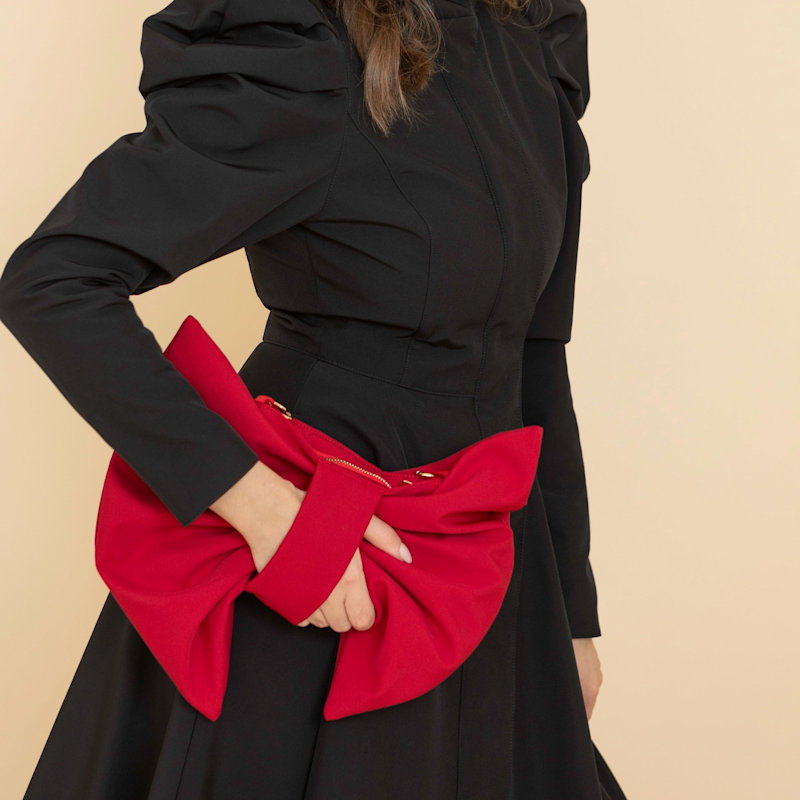 Thumbnail of Red Bow Clutch Purse image