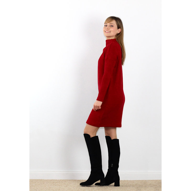 open lace back dress Casual Chic Style Long Sleeve Ribbed Knit Midi Dress main image 0