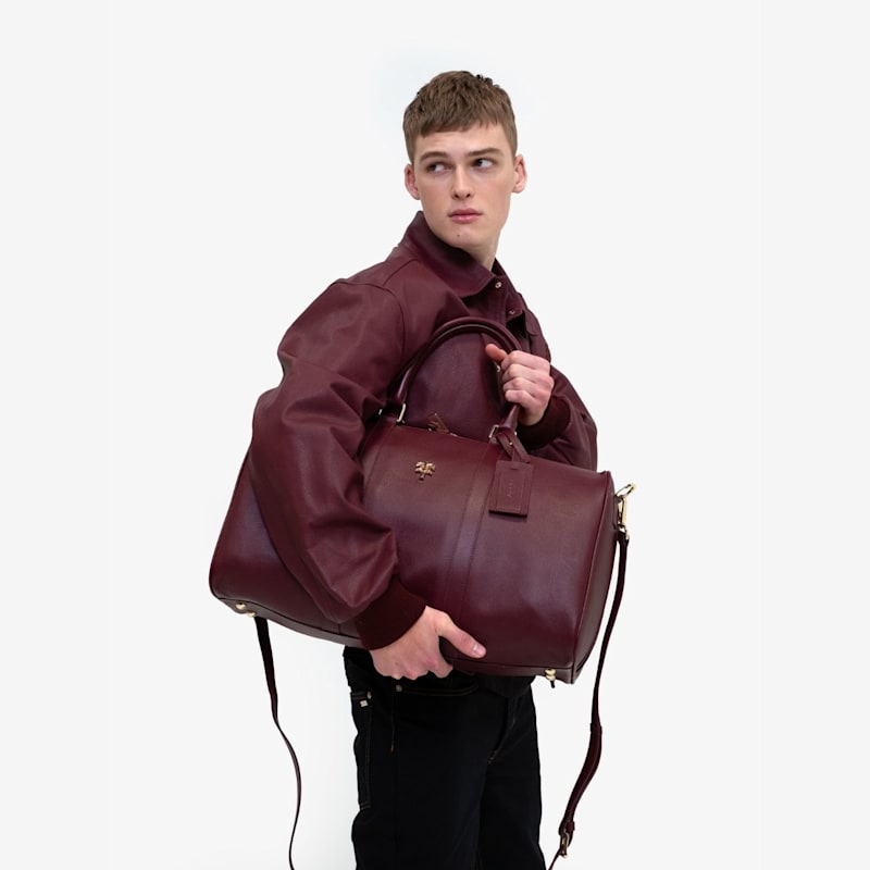 Thumbnail of Red Diamond Leather Bomber Jacket image