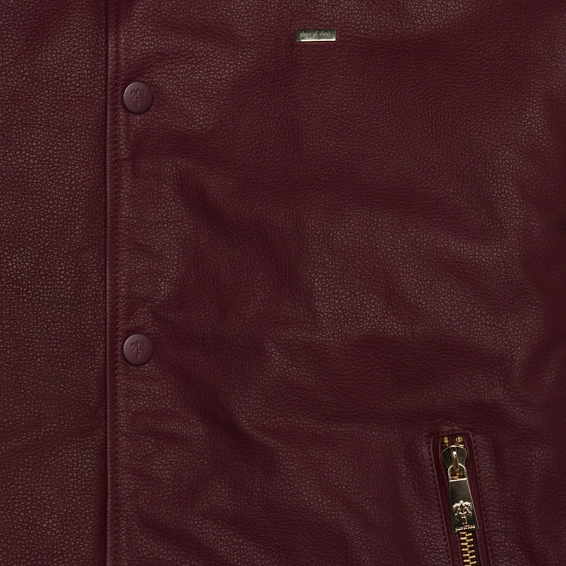 Thumbnail of Red Diamond Leather Bomber Jacket image