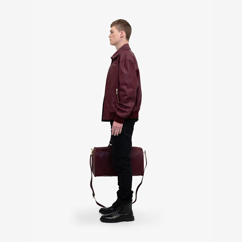 Thumbnail of Red Diamond Leather Bomber Jacket image