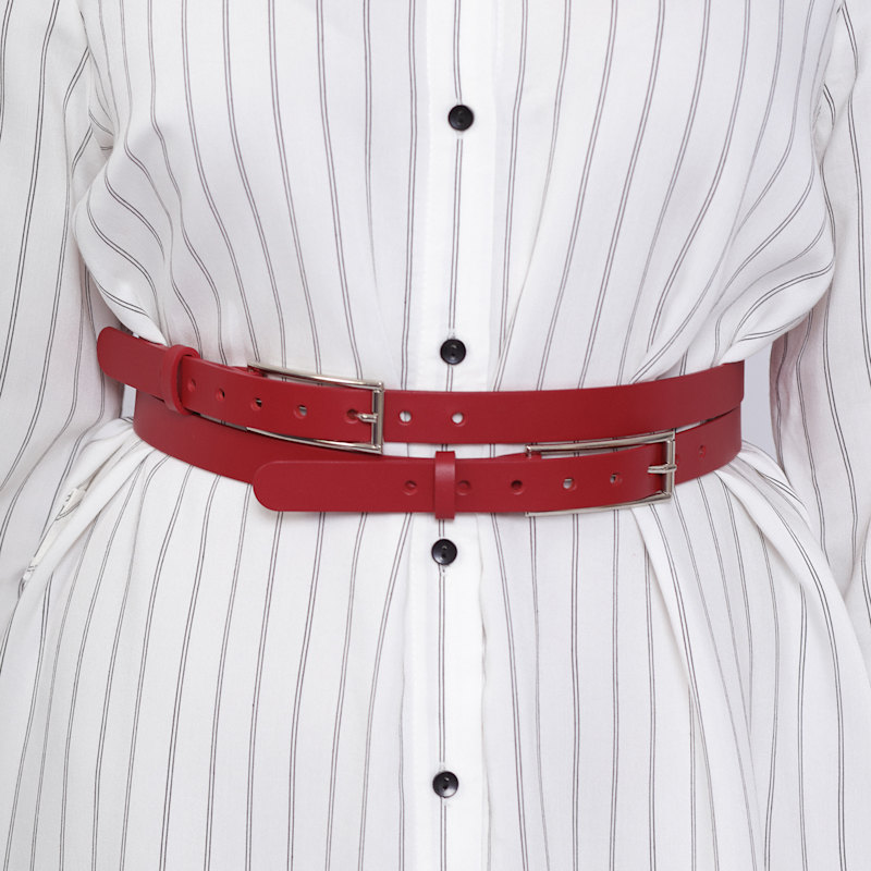 Thumbnail of Red Double Buckle Belt image