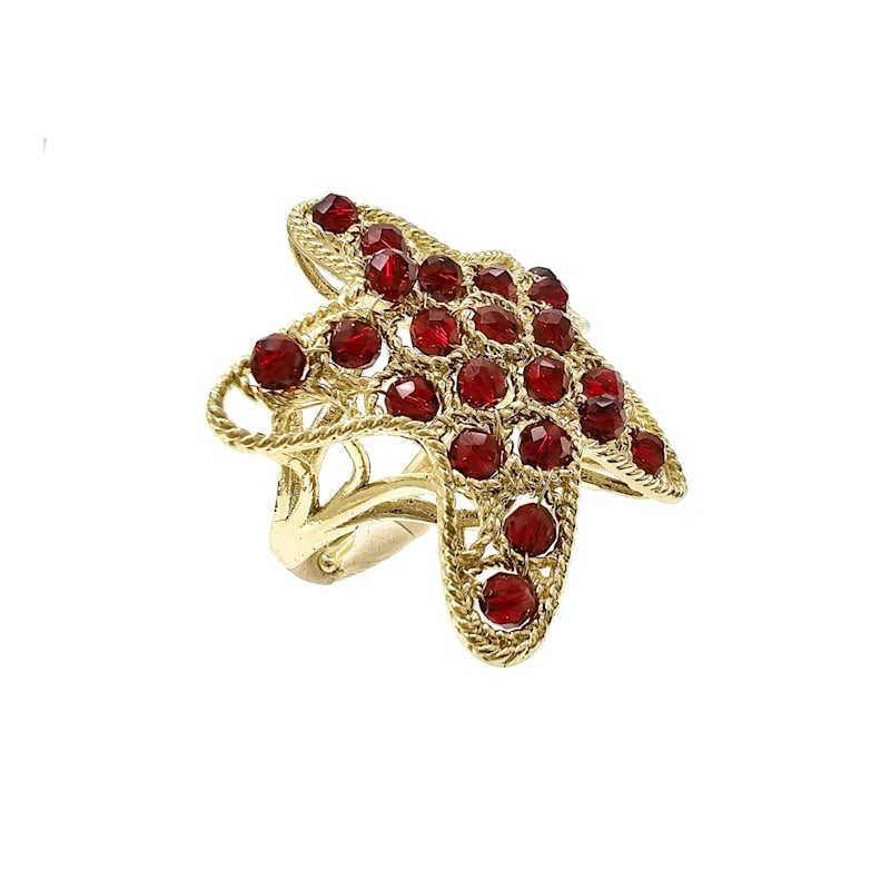 Thumbnail of Red Garnet Stone Star Shaped Ring image