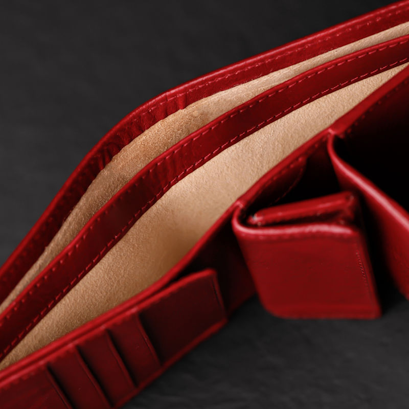 Thumbnail of Red Leather Bifold Wallet - Daniel image