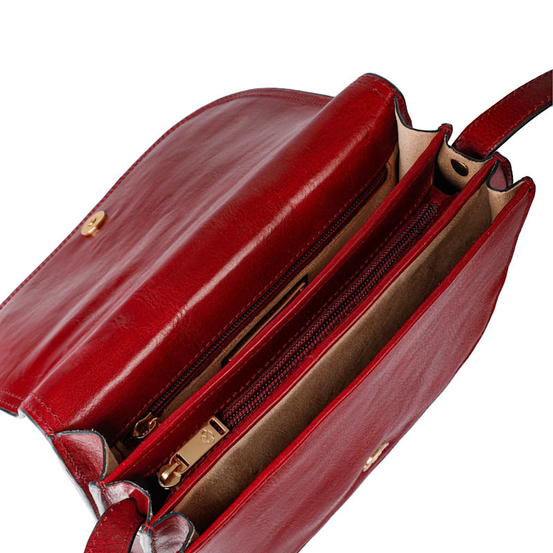 Thumbnail of Red Leather Saddle Bag For Women - Moonfleet image