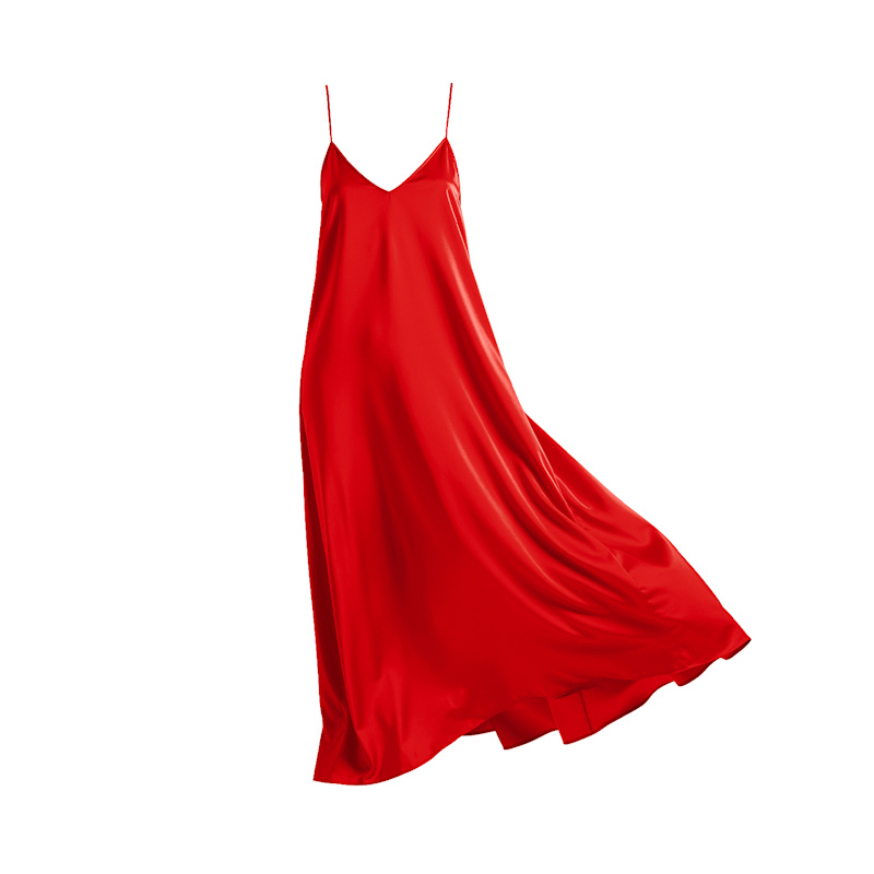 Thumbnail of Red Mariella Satin Maxi Dress image