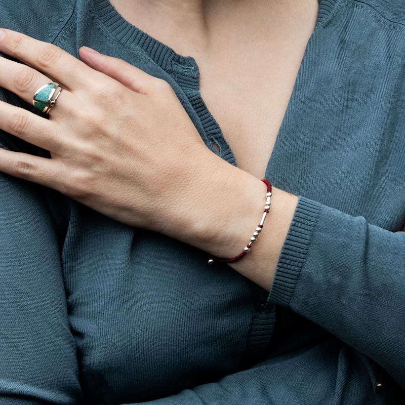 Thumbnail of Red Morse Code Waterproof Bracelet For Women – Love Bracelet image