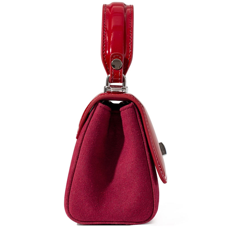 Thumbnail of Red Patent Leather & Suede Lili Top Handle Bag image