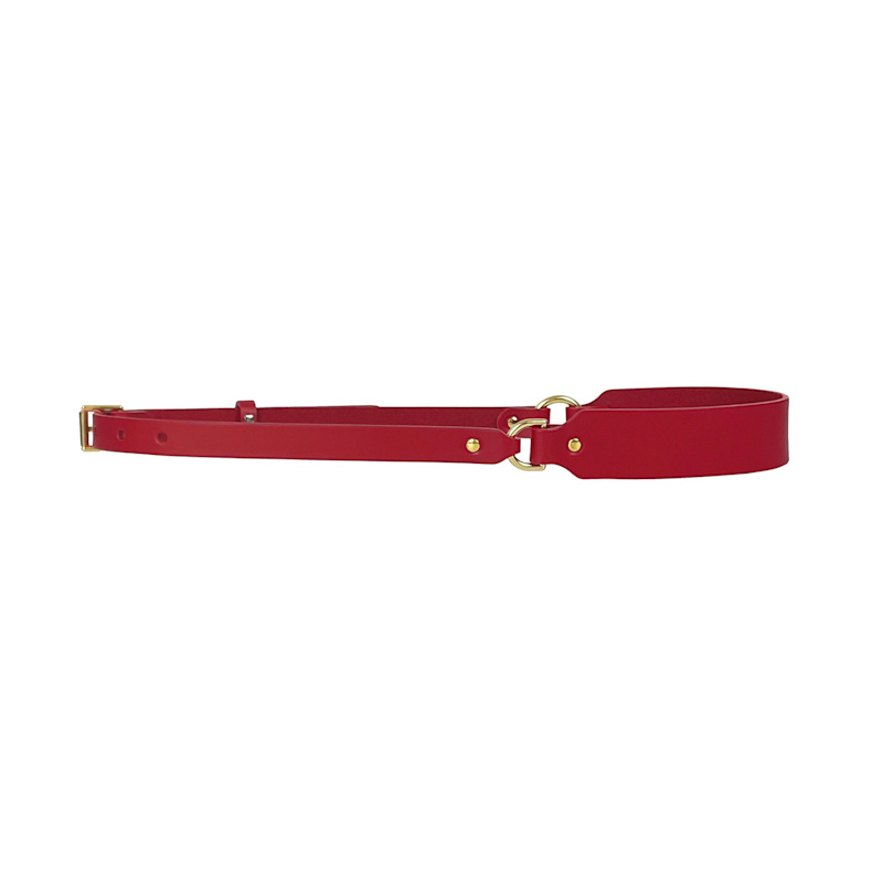 Thumbnail of Red Slim Leather Harness Belt image