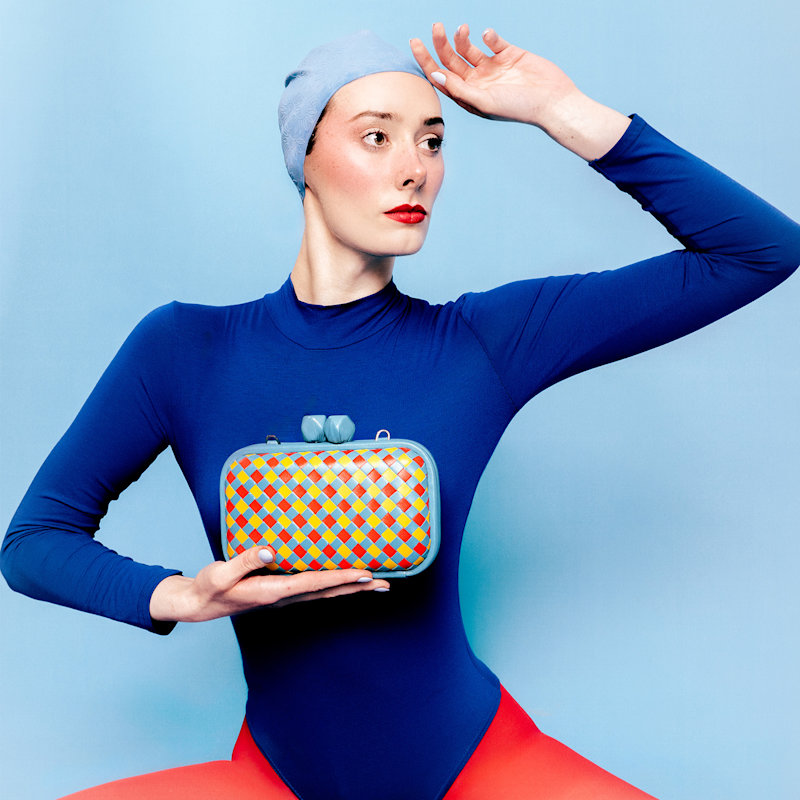 Thumbnail of Red, Turquoise & Yellow Woven Crossbody Kukki Clutch image
