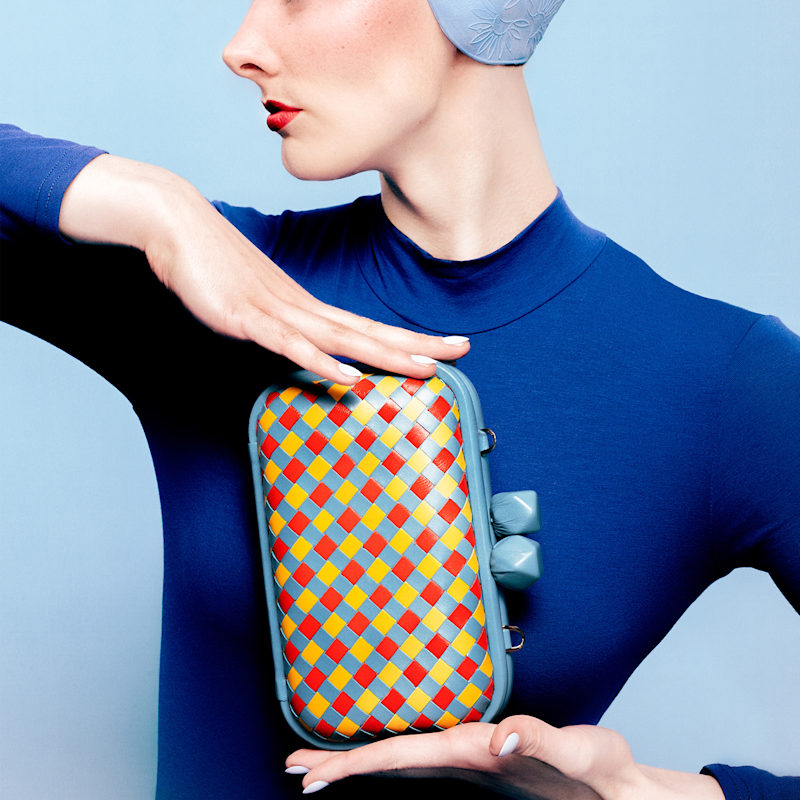Thumbnail of Red, Turquoise & Yellow Woven Crossbody Kukki Clutch image