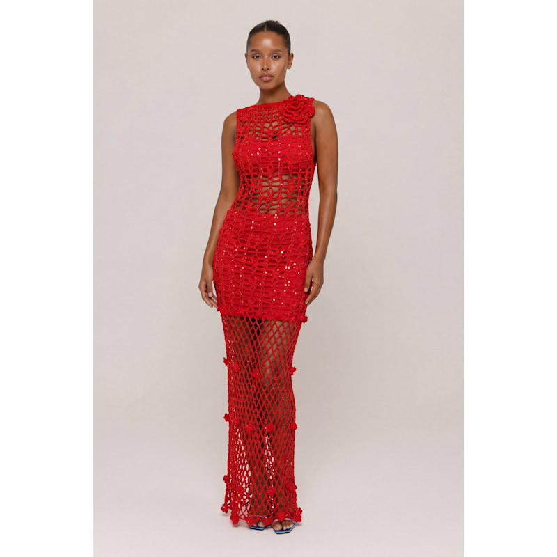 Thumbnail of Red Vanilla Handmade Maxi Crochet Dress image
