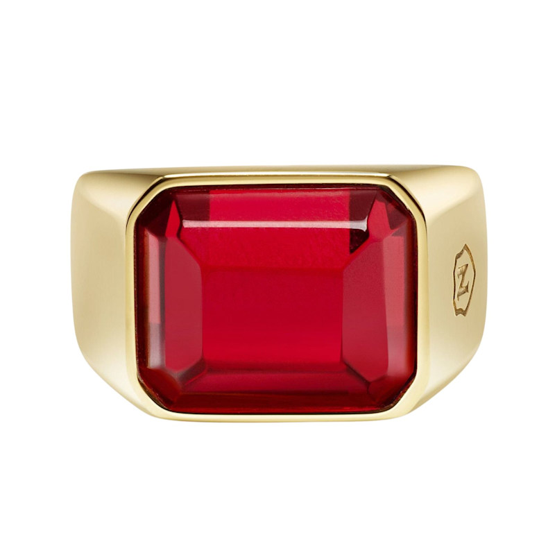 Thumbnail of Red Zircon Signet Ring In Gold image