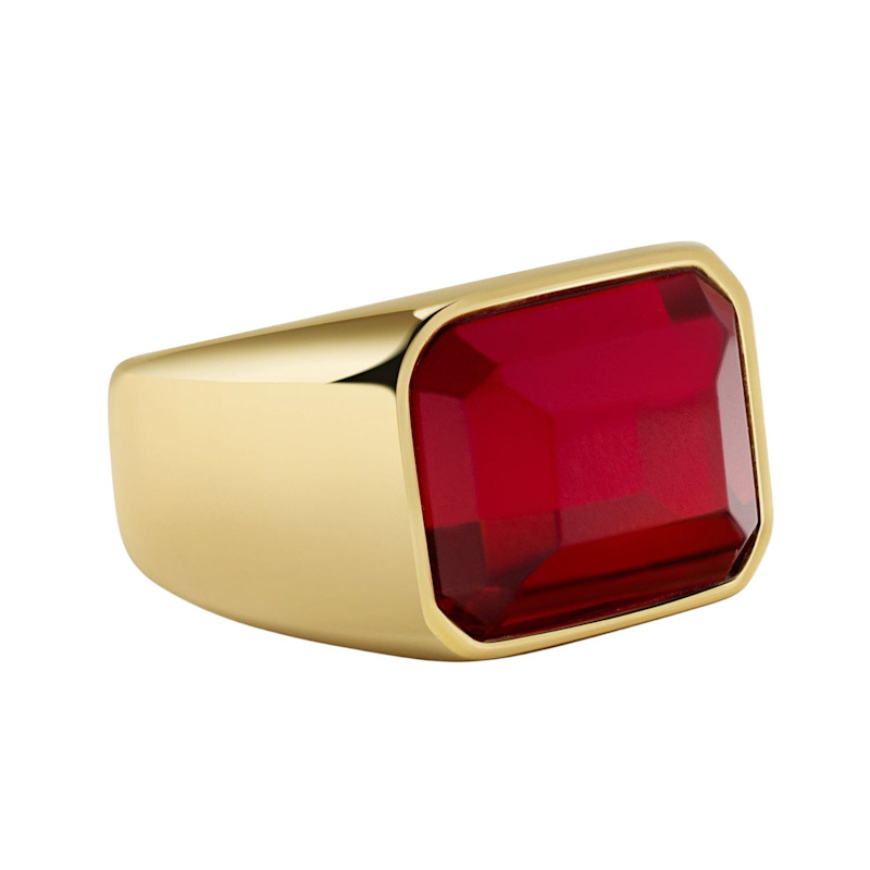 Thumbnail of Red Zircon Signet Ring In Gold image