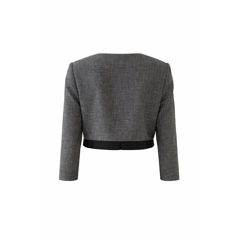 Thumbnail of Regular Pocketed Cropped Amias Jacket - Grey image
