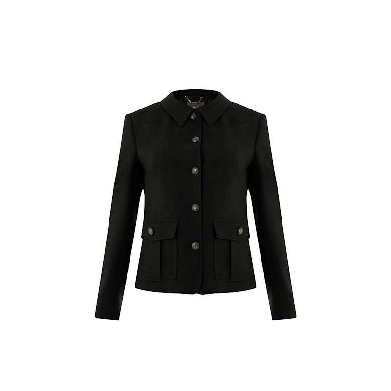 Thumbnail of Regular Shirt Collar Structured Aubrie Jacket - Grey image