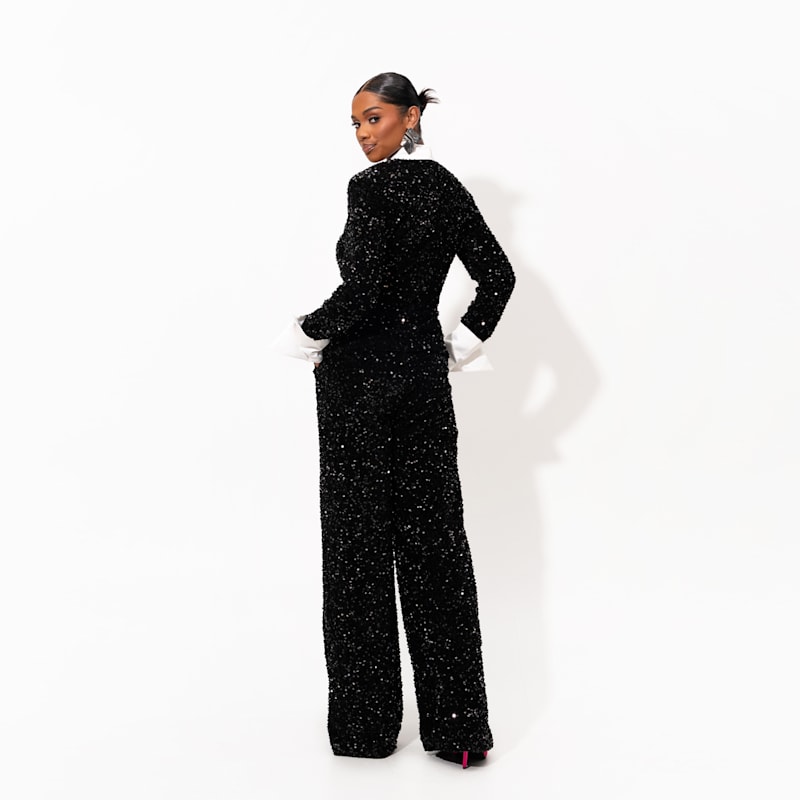 Thumbnail of Rei Sequin Pant Set In Onyx image