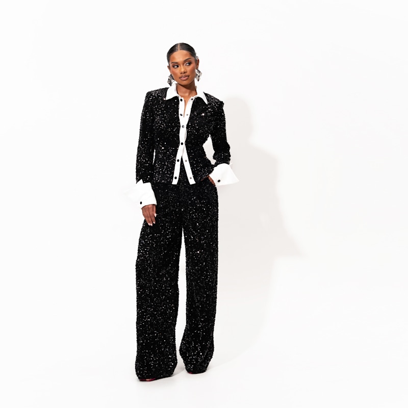 Thumbnail of Rei Sequin Pant Set In Onyx image