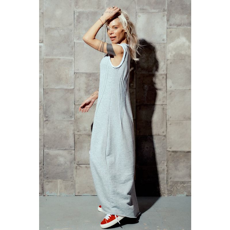 Women's Relaxed-Fit Grey Maxi Dress | S/M | Clothes by Locker Room