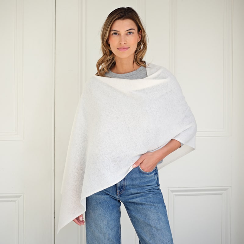 Thumbnail of Lucy Soft Ivory Multi Way Cashmere Wrap image