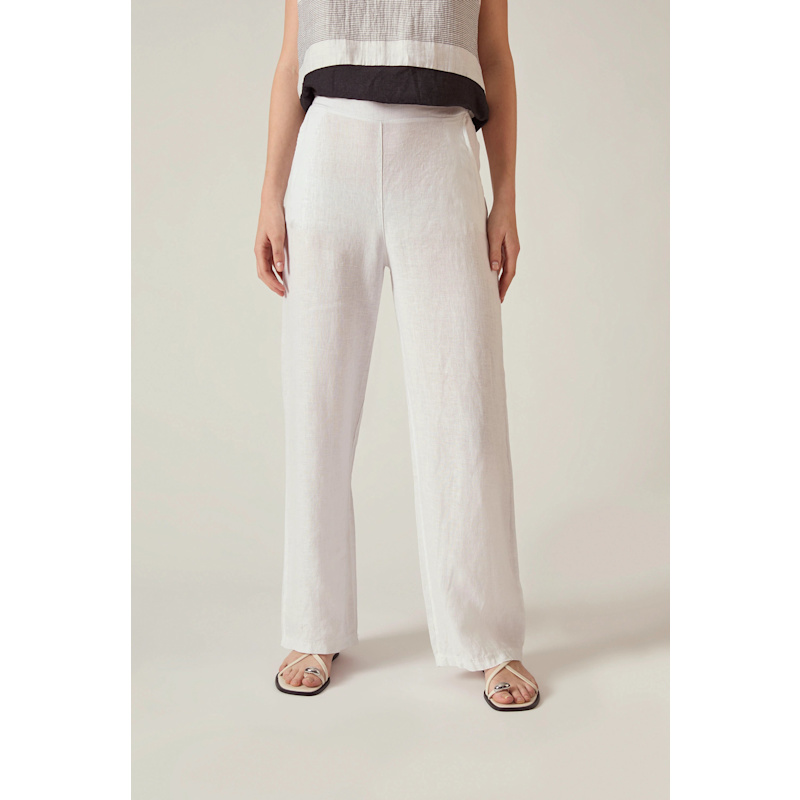 Thumbnail of Relaxed White Linen Trousers image