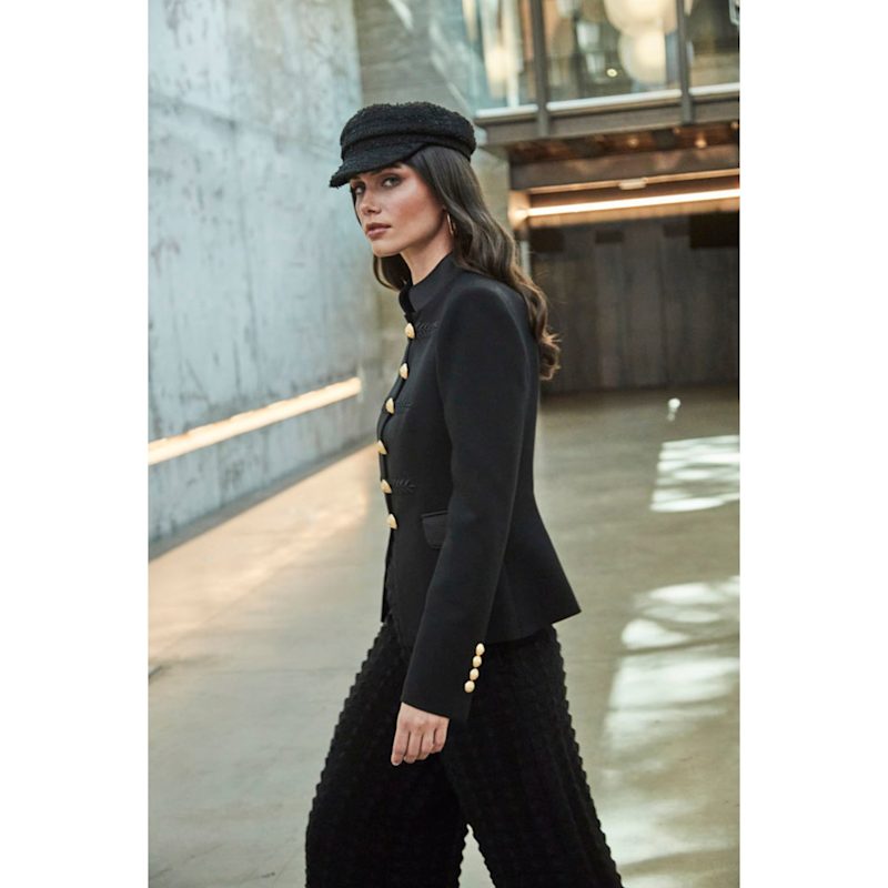 Thumbnail of Black Short Fitted Embroidered Blazer Renata 01 image