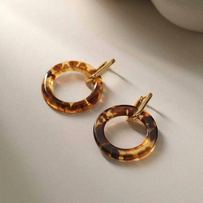Thumbnail of Retro - Leopard Hoop Gold Earrings image