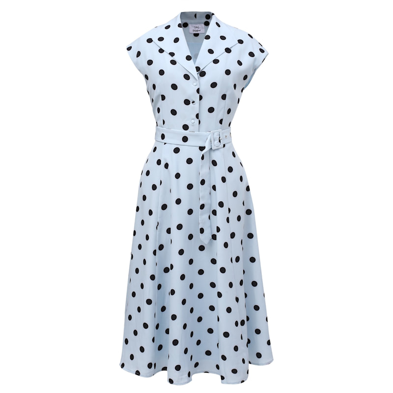 Shirt Dress Blue Dress White Spots Zara Spot Maxi Dress Shop