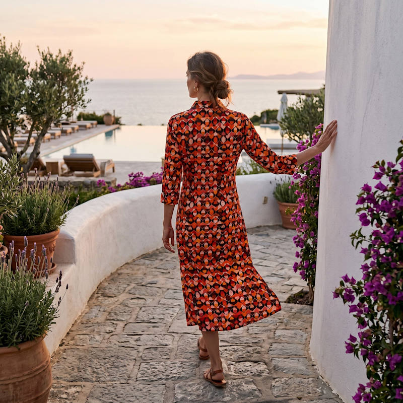 Thumbnail of Retro Shirt-Dress In Coral image
